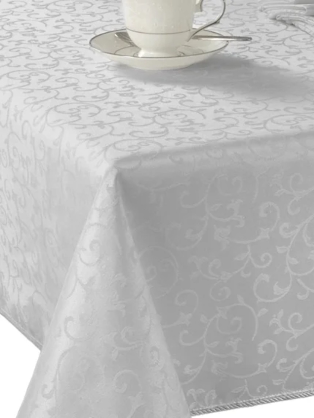 Lenox Opal Innocence Tablecloth White - 60 W X 102 L
